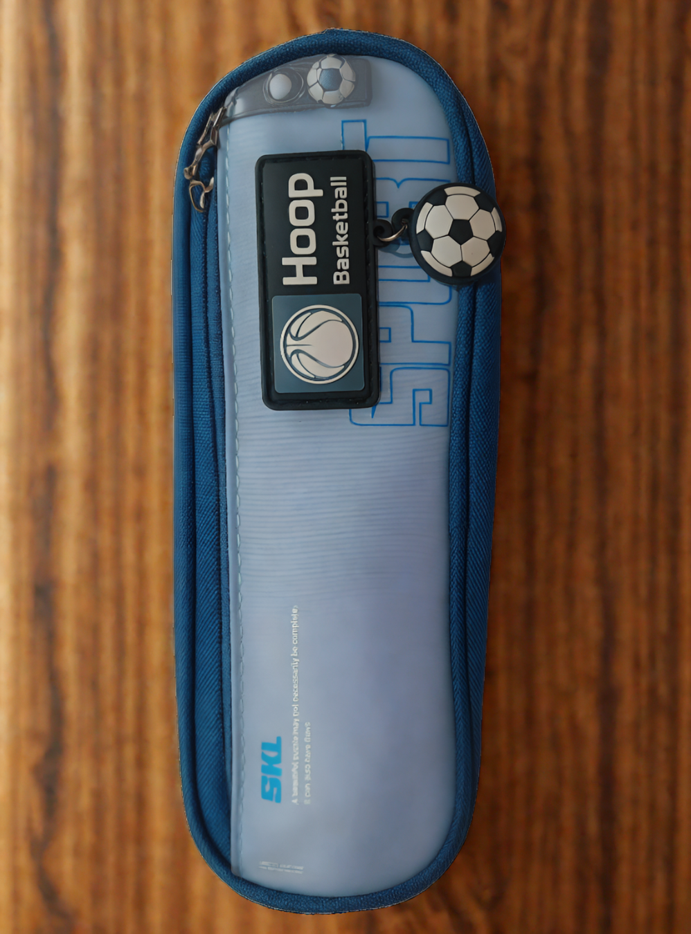 Basketball zipper pencil pouch for sporty kids, sports stationery cas