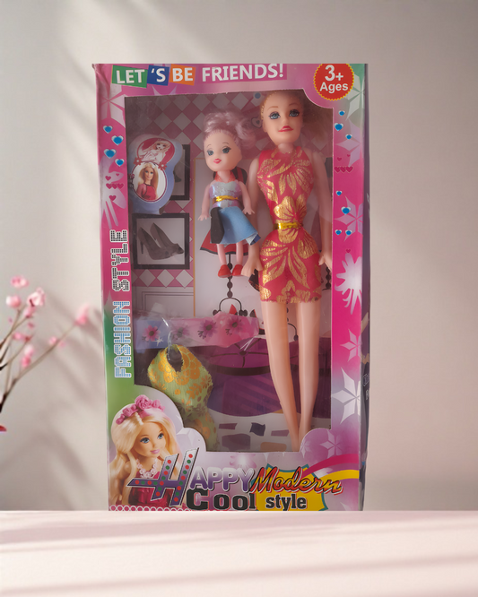 Adorable 2-doll pack with cute outfits—perfect for girls who love dress-up, playdates & friendship fun. Great quality dolls online in India.
