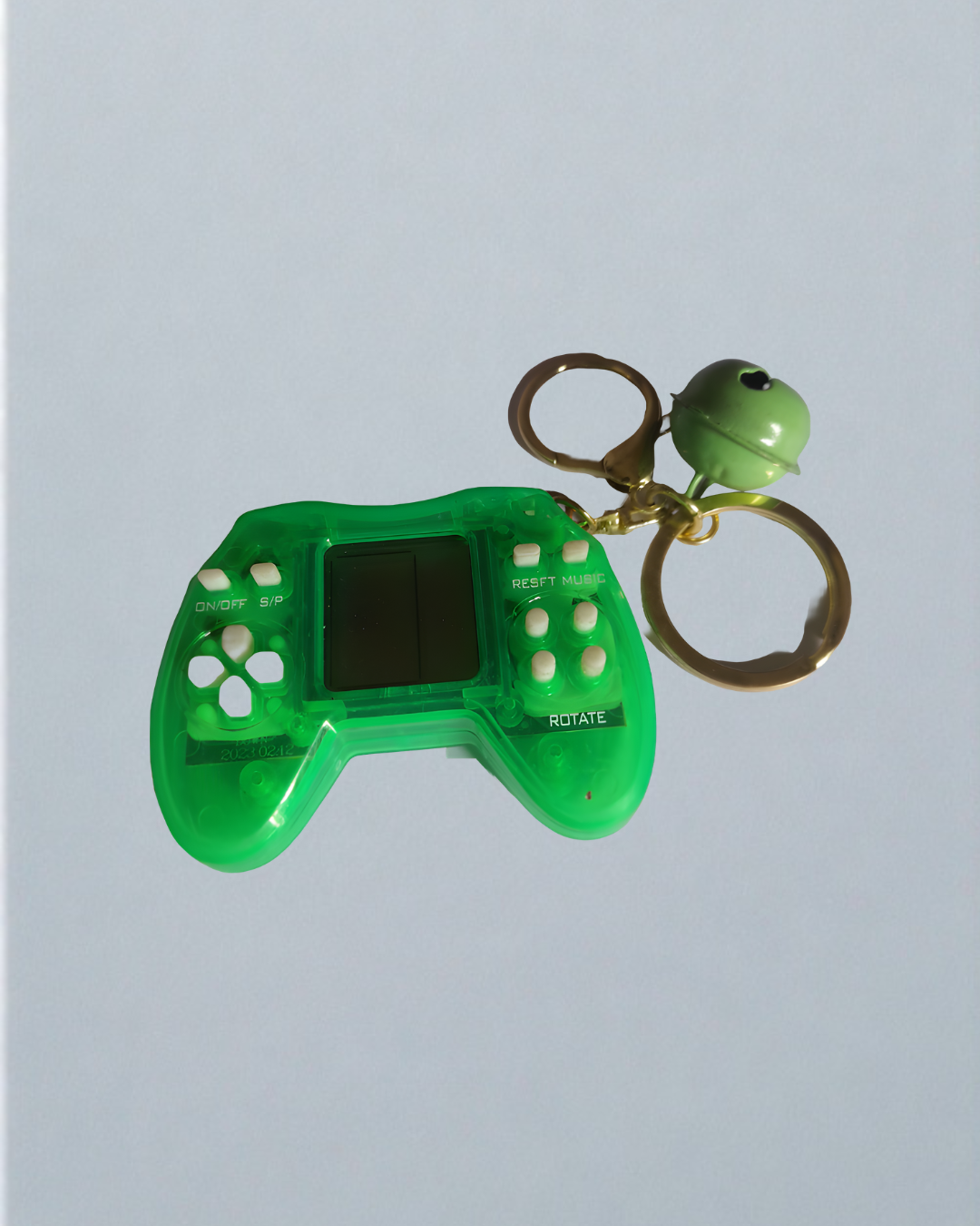 Light Green Retro mini game console keychain gaming accessory for kids
