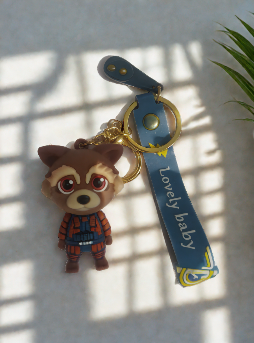 Rocket Raccoon Marvel Keychain – Guardians of the Galaxy Rubber Charm for MCU Fans