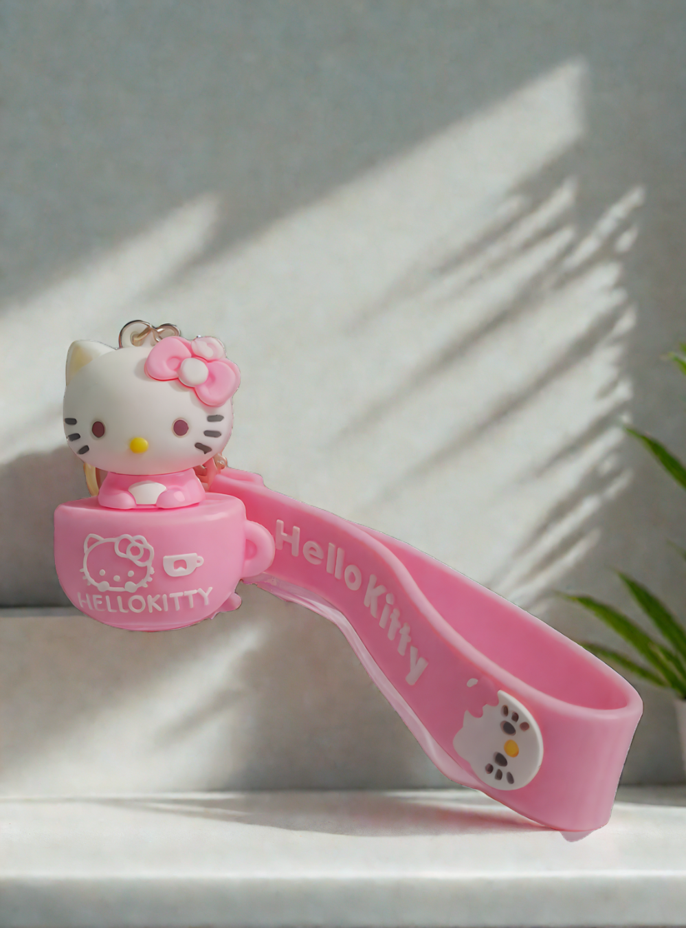 Hello Kitty Cup-Themed 3D Keychain – Cute Sanrio Rubber Charm for Kawaii fans in India