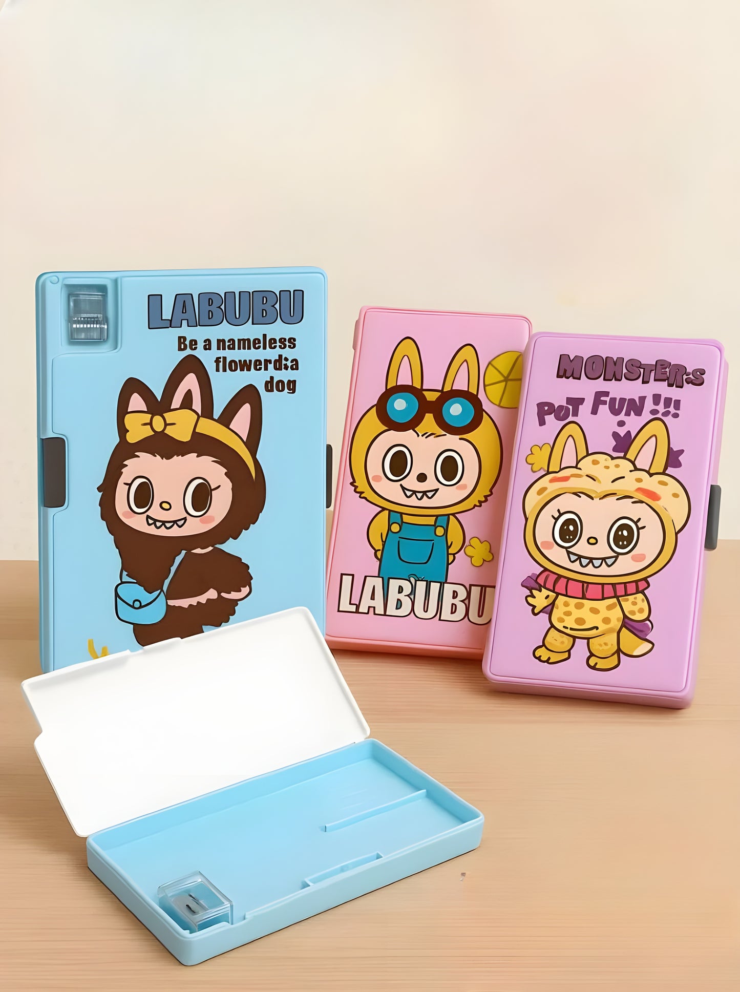 Labubu Pencil Box – quirky trendy stationery case for boys, girls & kids, premium durable plastic design