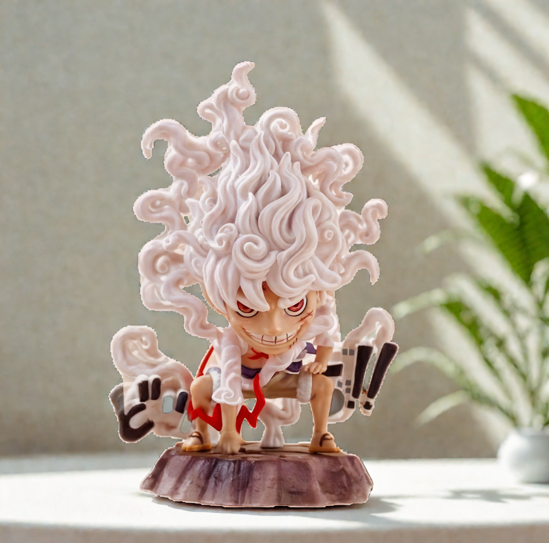 One Piece Monkey D. Luffy Gear 5 Mini Action Figure – Anime Collectible PVC Toy for One Piece Fans & Otakus Décor
