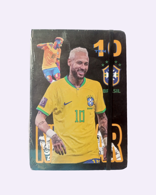 A5 football diary with elastic strap featuring Neymar print.
