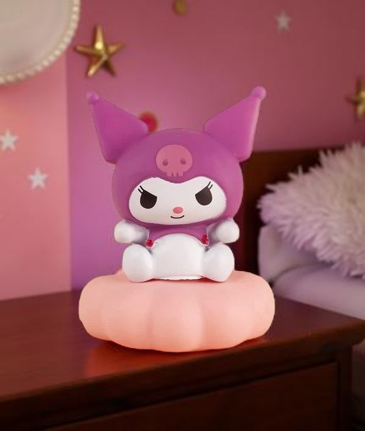 Cute Kawaii Mini Hot Pink Kuromi Lamp – Sanrio night light collectible for kawaii fans, compact design, perfect bedside or desk décor for Kawaii Fans in India