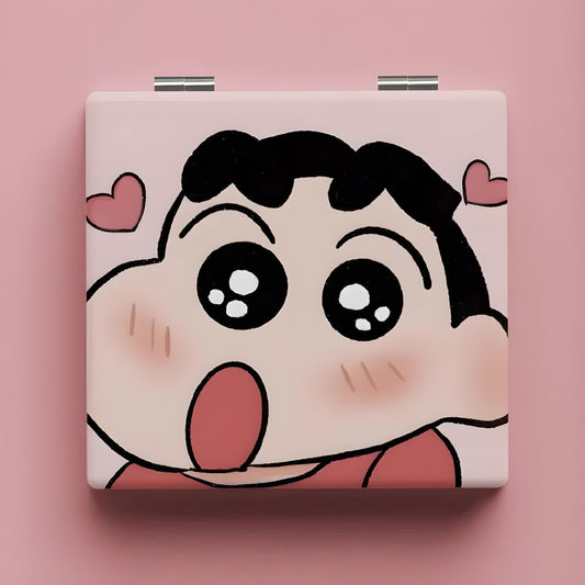 Cute Kawaii Shinchan Portable Travel Double-Sided Pocket Mirror for Kawaii Fans in India