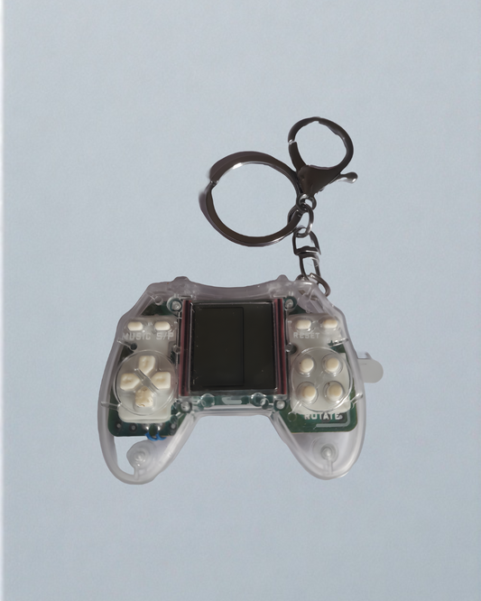 Transparent Retro mini game console keychain gaming accessory for kids