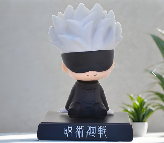 Satoru Gojo Jujutsu Kaisen PVC bobblehead action figure for collectors, anime fans, desk décor, and car dashboard showpiece for JJK & Anime Fans in India