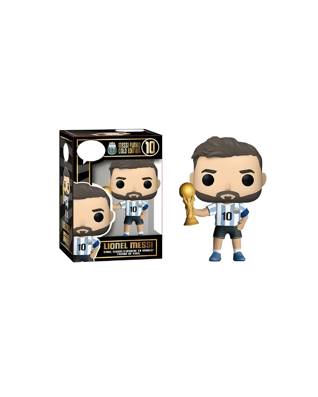 Lionel Messi Argentina National Team with World Cup Iconic Trophy POP Vinyl Action Figure – Football Collectible India