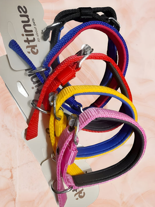 Atinus adjustable pet collar belt for dogs and cats, durable nylon collar with buckle, fits small to large pets, pet accessory online in India.