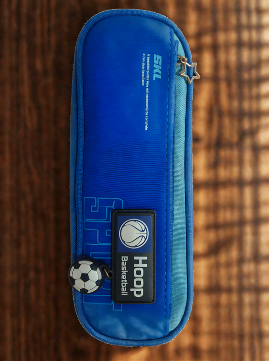 Basketball zipper pencil pouch for kids, sports stationery case