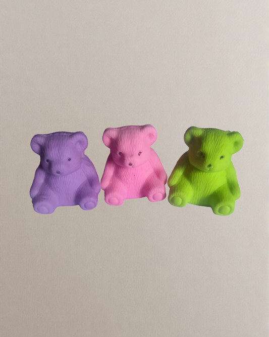 Cute teddy bear erasers with sharpeners for kids’ stationery
