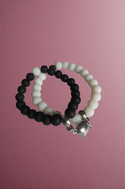 black white couple bracelets mix design couple accessories for him and her best price bracelet online India