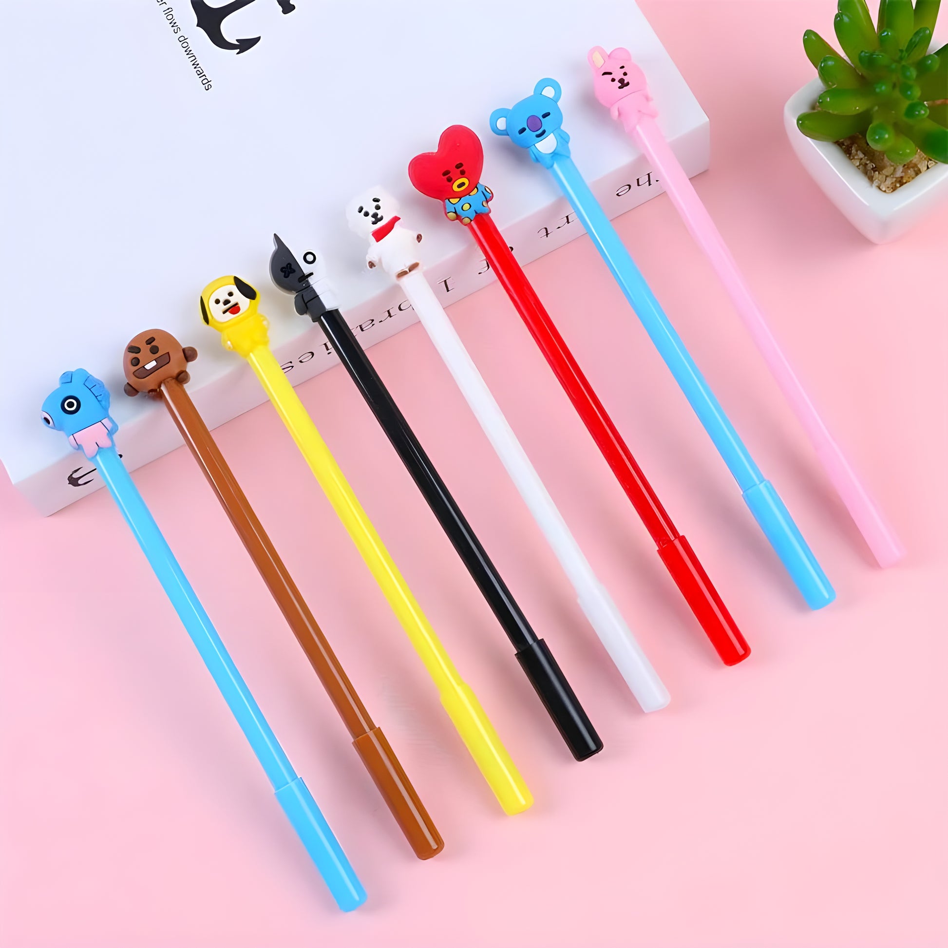 BTS BT21 Themed Gel Pen – Cute Kawaii Stationery for School, Office & ARMY Gifts for BTS Fans in India