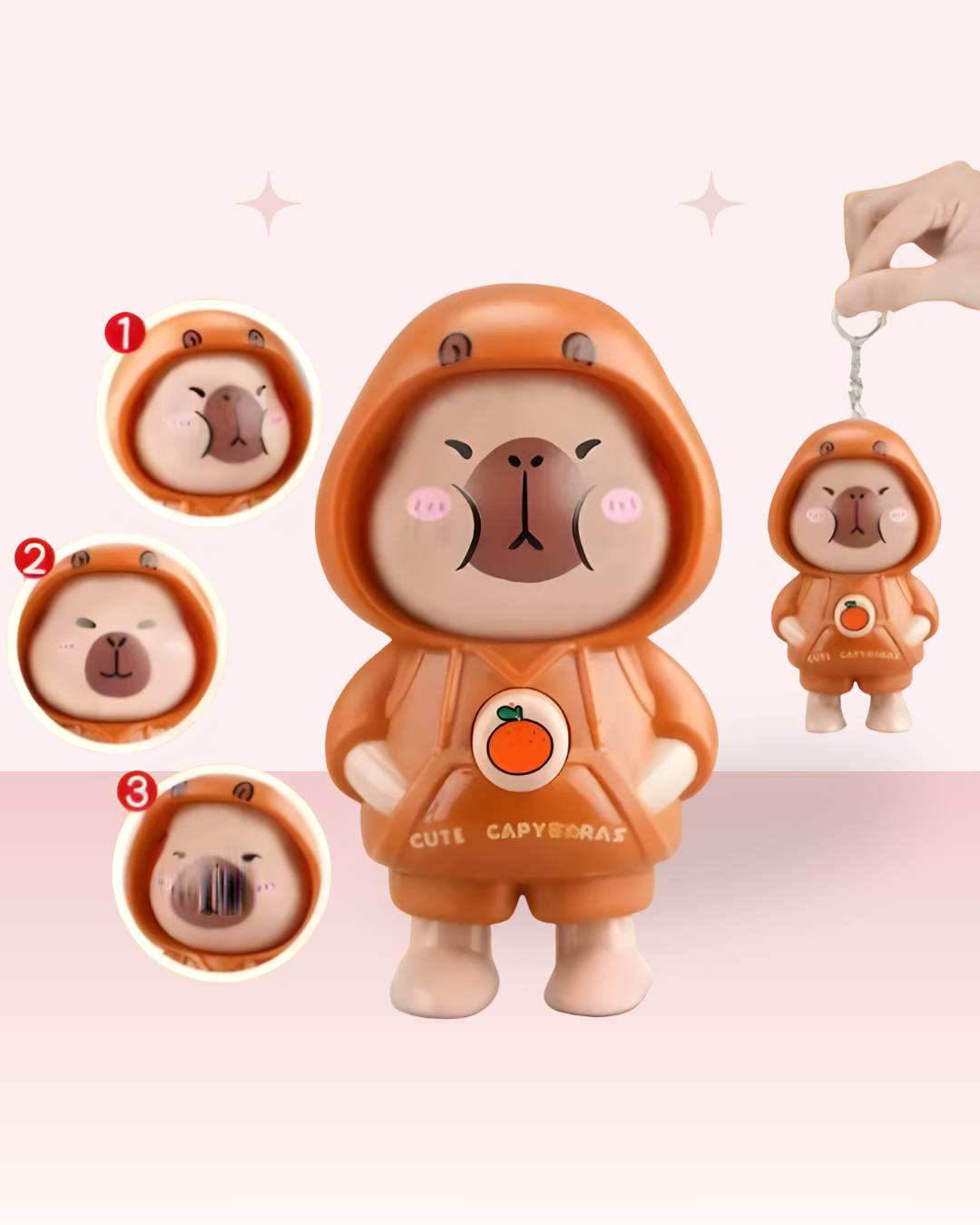 Capybara - Face Changing Keychain & Bag charm for Kawaii Fans