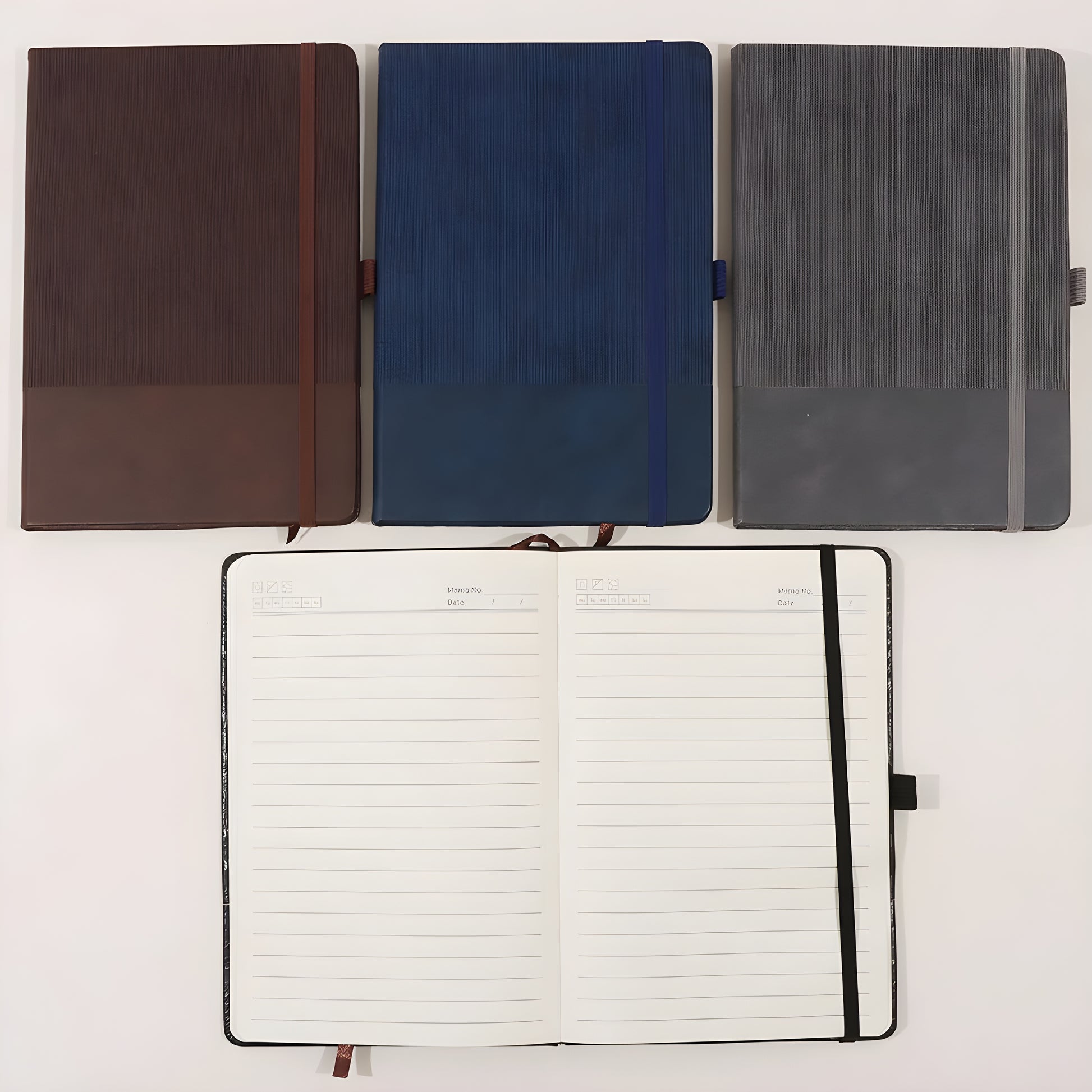 Classic PU Leather Elastic Strap Diary – Portable Compact Notebook for Office, Teachers & Gifting