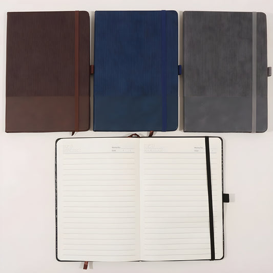 Classic PU Leather Elastic Strap Diary – Portable Compact Notebook for Office, Teachers & Gifting