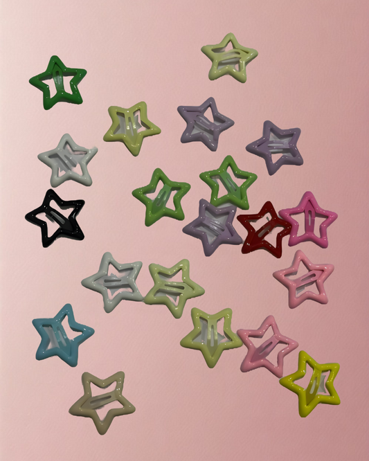 Colorful mini star hair clips set of 50 – kawaii kids hair accessories online India