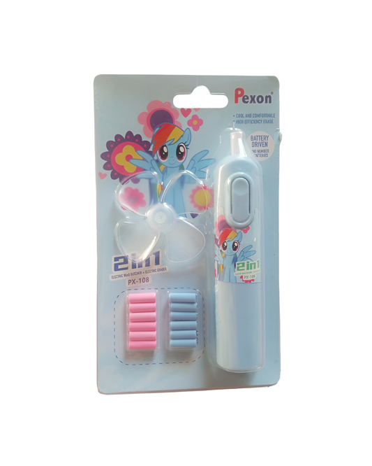 Cute Unicorn Electric Eraser Fan Set – Kawaii 2-in-1 Stationery for Kids