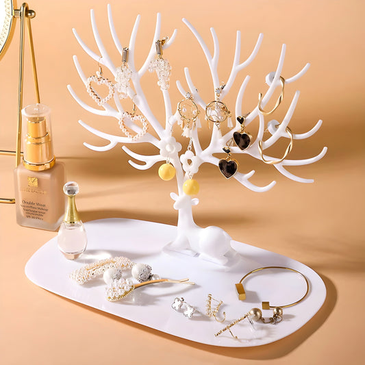 white deer jewellery stand organizer display holder artificial jewellery storage gift india

