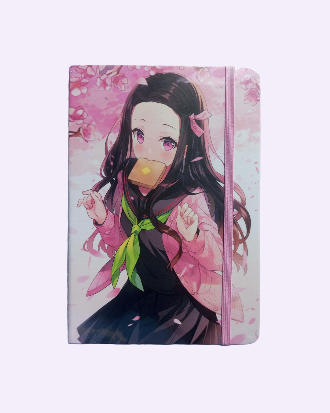 Demon Slayer A5 hardbound diary with Nezuko print and elastic strap