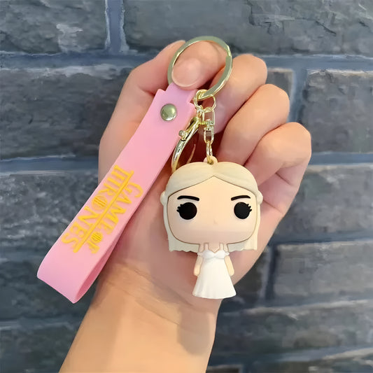 Game of Thrones Dragon Queen Daenerys Targaryen cute chibi 3D keychain bag charm GOT accessories