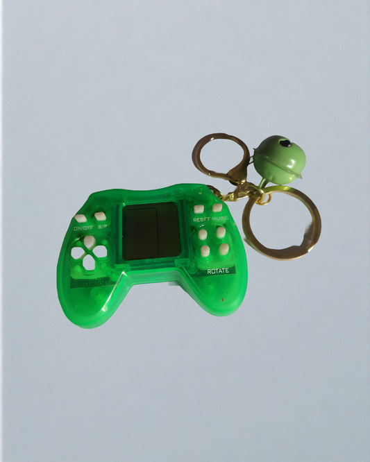 Light Green Retro mini game console keychain gaming accessory for kids