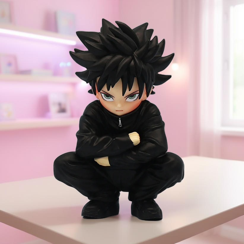 Jujutsu Kaisen Megumi Fushiguro crouching PVC action figure 13cm collectible.