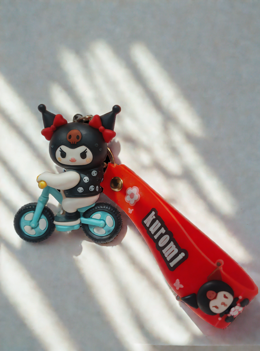 Kuromi Cycling 3D Keychain – Cute Black Sanrio Bag Charm for Sanrio Fans in India