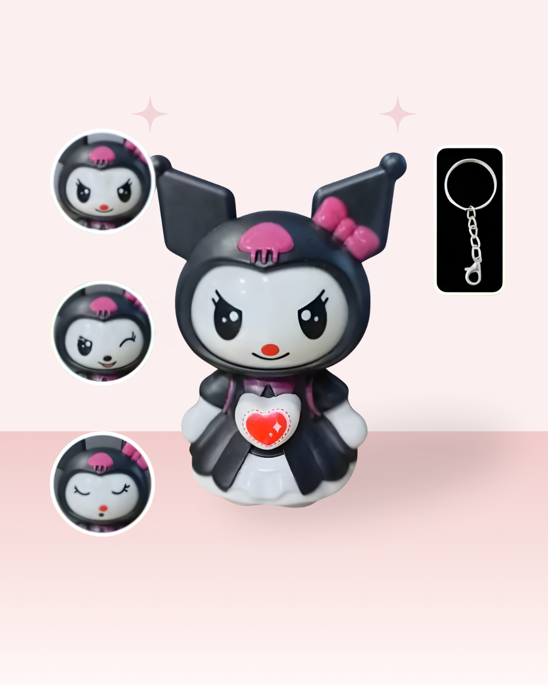 kuromi face changing keychain rotating sanrio cute keychains for girls india