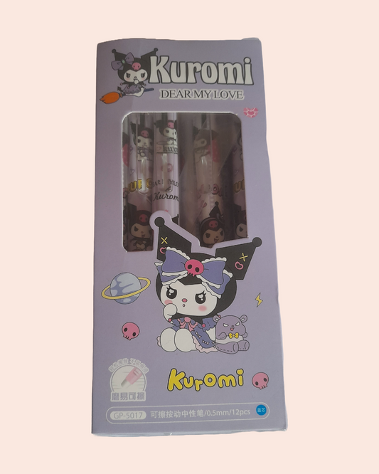 kuromi pens set of 12 kawaii sanrio stationery cute pens for girls and gifts india