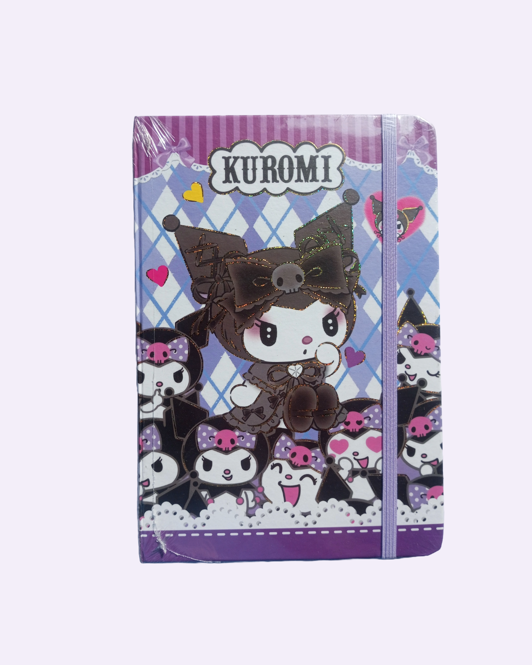 Cute Sanrio character A5 diary with elastic strap – Kuromi design