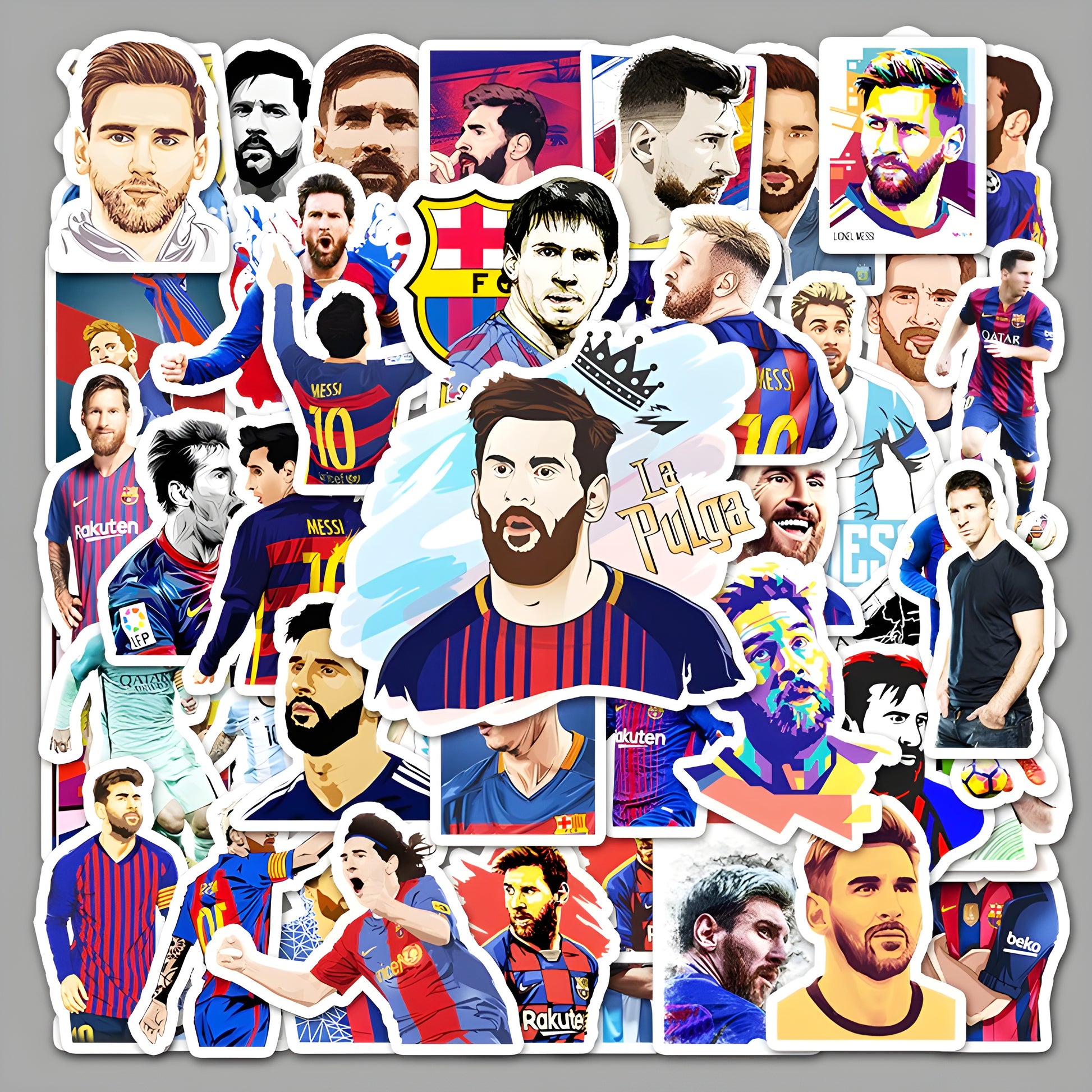 Lionel Messi sticker pack of 50 reusable waterproof vinyl football star stickers for football fans in India