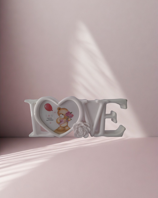 Love letter tabletop photo frame for couples – romantic memory frame gift for her or anniversary gift décor with space for cherished photos.