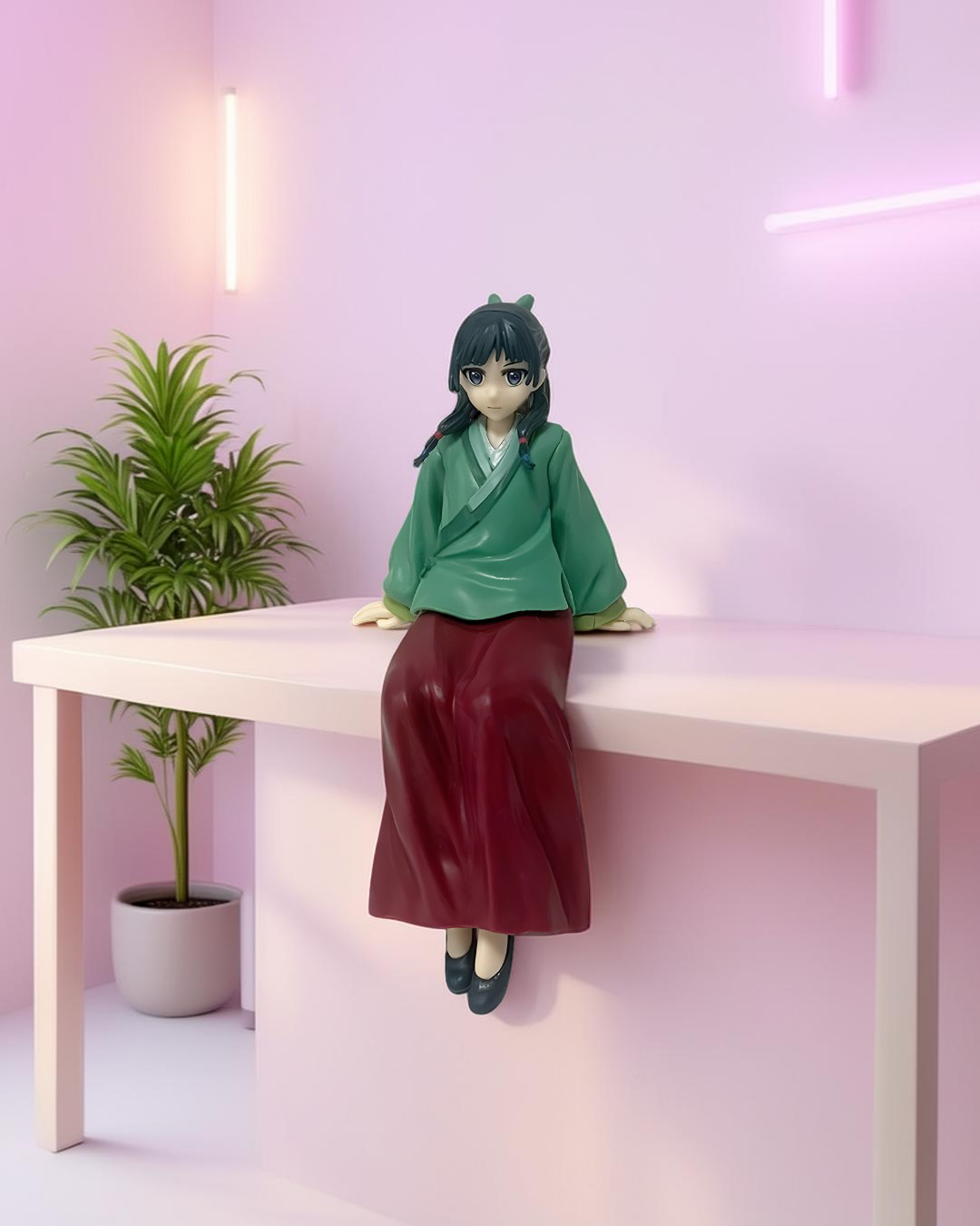 The Apothecary Diaries Maomao sitting pose PVC anime action figure 14cm collectible.