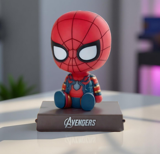 Spiderman Marvel Comics Bobblehead Action Figure with Phone Holder – Superhero Collectible for MCU Fans in India