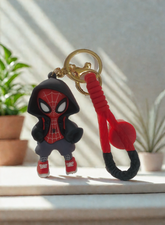Spiderman Hooded Marvel Keychain – 3D Rubber Hero Keychain for Spiderman and MCU Fans in India