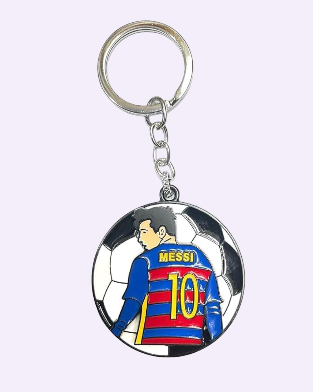 Lionel Messi Barcelona Rotating Keychain Premium Metal Spinner for Messi fans in India