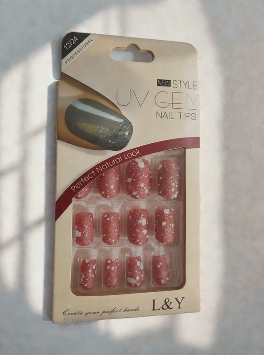 Instant artificial nail extensions set with medium round tips, perfect for DIY manicures, stylish nail looks, and beauty lovers in India.
