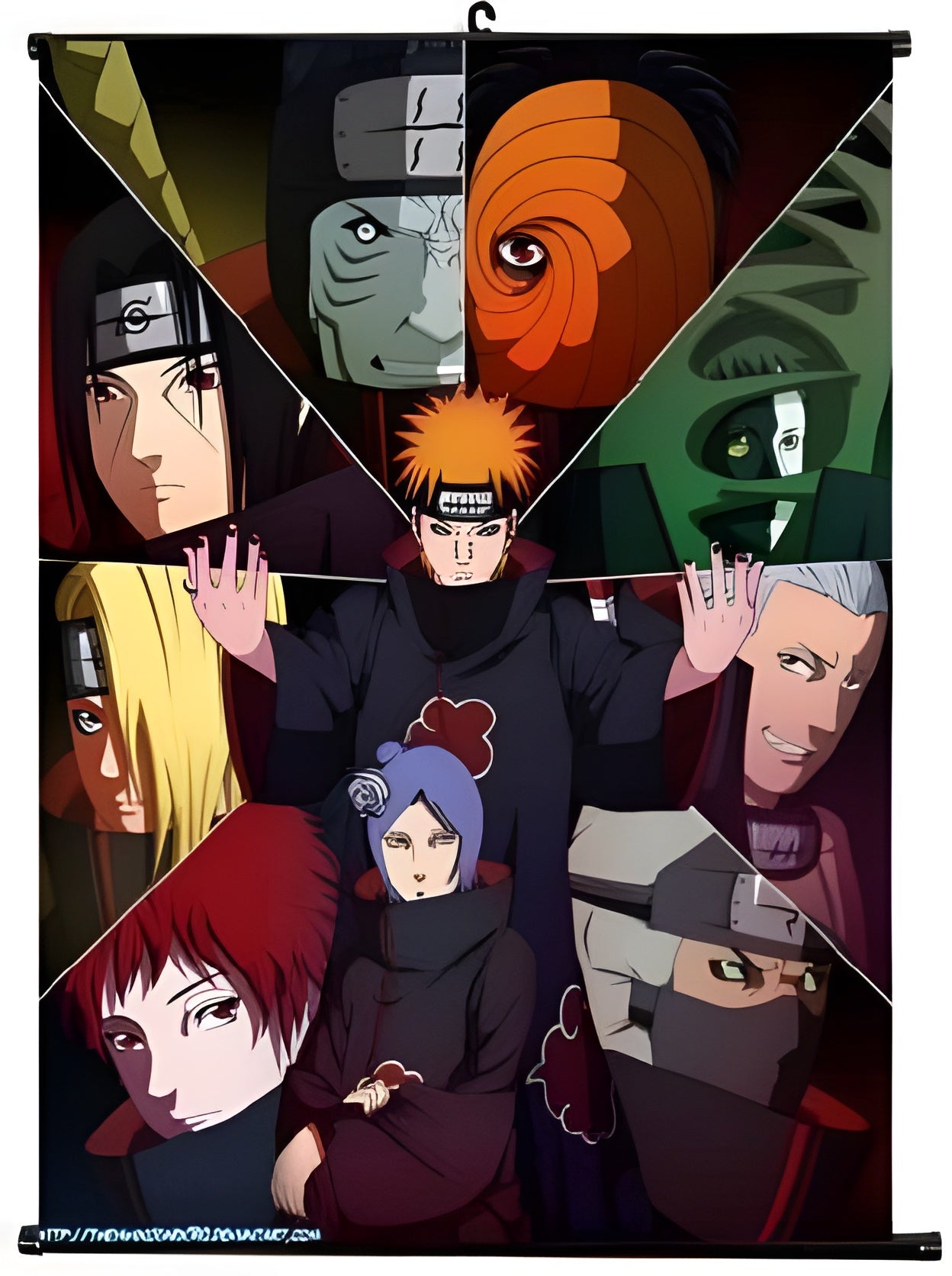 Naruto Shippuden Akatsuki Clan fabric wall scroll poster anime room decor for anime fans in India