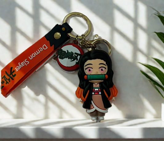 nezuko kamado keychain 3d demon slayer anime collectible kawaii keyring india