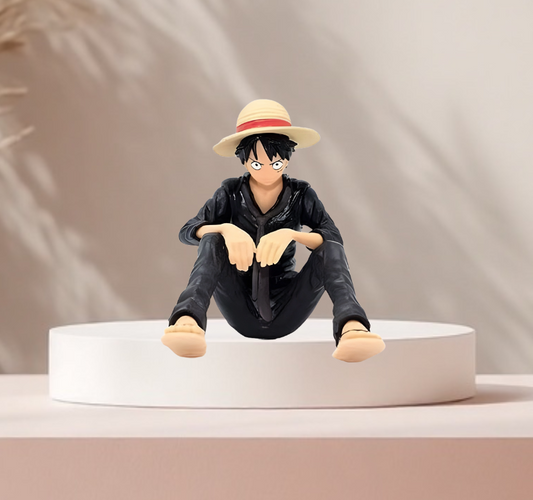 One Piece Monkey D. Luffy Sitting Action Figure(Black) – PVC anime collectible toy for otaku fans, desk décor, home décor & gifts online in India