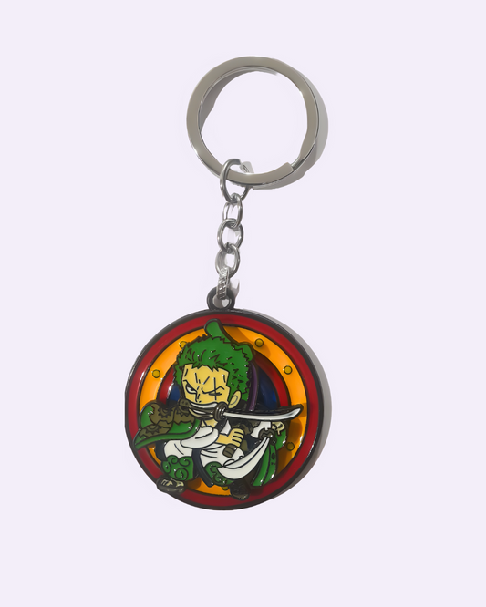 One Piece rotating keychain Roronoa Zoro anime collectible for Otakus in India