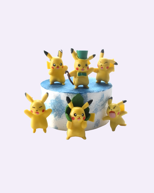 Pikachu Mini Chibi Action Figure Set of 6 – Pokémon collectible figurines in cute poses, kawaii toy set for fans, kids & collectors in India
