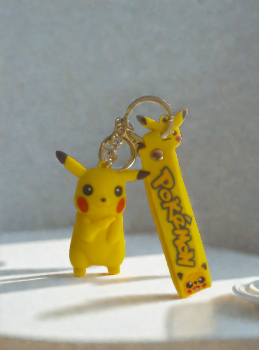 pikachu keychain 3d pokemon anime merch cute accessory lets go pikachu fans india