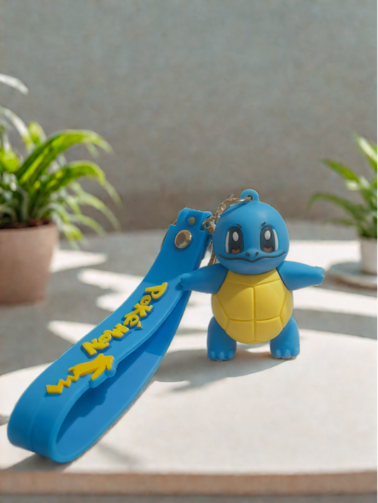 Squirtle 3D Character Keychain for Pokémon Fans – Rubber Key Holder & Bag Charm for Pokémon Fans in India