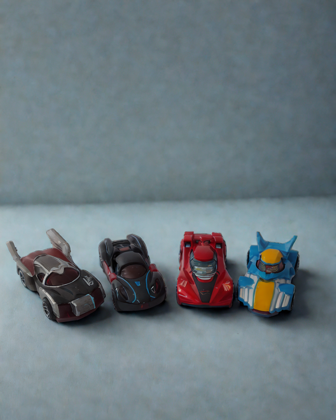 Mini die-cast metal toy cars set of 4 for kids – colorful racing collectible cars with free wheels, high-speed play and durable metal body.