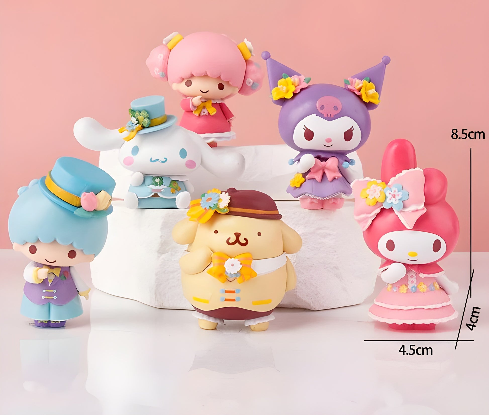 sanrio toy figures set of 6 hello kitty friends mini collectibles kawaii toys for fans india