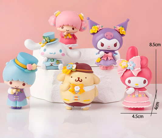 sanrio toy figures set of 6 hello kitty friends mini collectibles kawaii toys for fans india