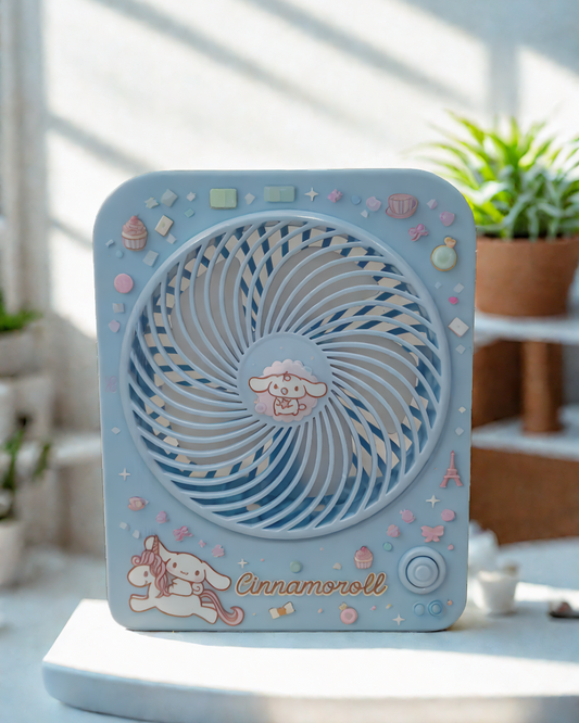 Sanrio Cinnamoroll USB Desk Fan – Cute Mini Portable Fan for Office & Home for Kawaii Fans Online in India